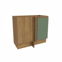 Balcão de Canto Reto Celeste Kappesberg 100% MDF 1 Porta Nogueira/Verde 98cm Balcão de Canto Reto Celeste Kappesberg 100% MDF 1 Porta Nogueira/Verde 98cm