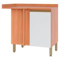 Balcão de Canto Reto com Tampo 1 Porta 95 cm Macadâmia Telasul Balcão de Canto Reto com Tampo 1 Porta 95 cm Macadâmia Telasul