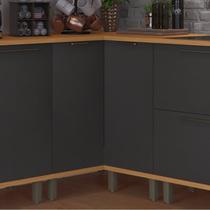 Balcão de Canto Reto com Tampo 2 Portas para Cozinha Modulada Madri