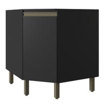 Balcão de Canto - Vollare com Tampo Preto 1 Porta em MDP - Fiorello Balcão de Canto - Vollare com Tampo Preto 1 Porta em MDP - Fiorello