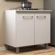 Balcão de Cooktop Para 5 Bocas 1 Prateleira Para Lavandeira Aréa Moderno Multiuso Armário de Cozinha Compacto 80cm Pés Reguláveis