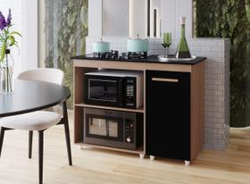 Balcão de Cooktop Sara 05 Bocas 115cm - Savana/Preto Móblis