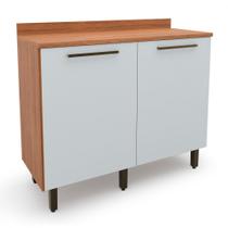 Balcão de Cozinha 1.20m 2 Portas Evolution Plus Freijo com Off White Batrol