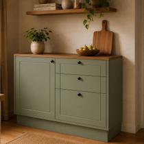 Balcão de Cozinha 1 Porta 3 Gavetas 100% MDF 120cm sem Tampo Sevilha Herval Verde/Hill Balcão de Cozinha 1 Porta 3 Gavetas 100% MDF 120cm sem Tampo Sevilha Herval Verde/Hill