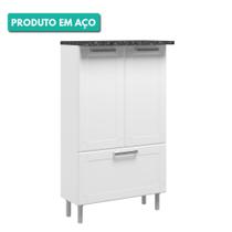 Balcão De Cozinha 100% Aço 70cm Com Tampo 2 Portas 1 Gaveta 6124 Múltipla Bertolini Branco