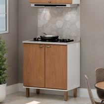 Balcão de Cozinha 100% Mdf 80 Cm 2 Portas Provençais Americanas para Cooktop com Tampo