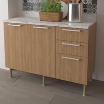 Balcão de Cozinha 120 Cm 2 Portas 3 Gavetas com Divisor de Talheres Cz3100 Freijó - Tecno Mobili Balcão de Cozinha 120 Cm 2 Portas 3 Gavetas com Divisor de Talheres Cz3100 Freijó - Tecno Mobili