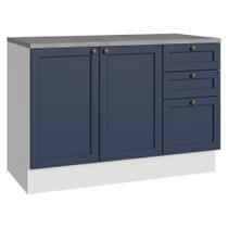 Balcão De Cozinha 120 Cm 2 Portas 3 Gavetas Vik Madesa