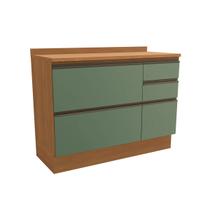 Balcão de Cozinha 120 Cm Mônica 1 Porta 4 Gavetas Canela/Verde - Kappesberg Balcão de Cozinha 120 Cm Mônica 1 Porta 4 Gavetas Canela/Verde - Kappesberg