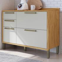 Balcão de Cozinha 120 Cm Syrah 2 Portas 3 Gavetas 100% Mdf Amêndoa/Off White - Rio Doce Balcão de Cozinha 120 Cm Syrah 2 Portas 3 Gavetas 100% Mdf Amêndoa/Off White - Rio Doce