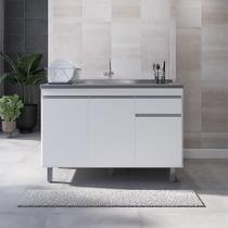 Balcão de Cozinha 120cm Branco 3 Portas 1 Gaveta S/ Tampo