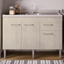 Balcão de Cozinha 120cm MDP Sem Pia 3 Portas 1 Gaveta Pátina Cintra Arte Cas Balcão de Cozinha 120cm MDP Sem Pia 3 Portas 1 Gaveta Pátina Cintra Arte Cas