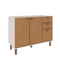 Balcão de Cozinha 120cm100% MDF com 2 Portas e 3 Gavetas