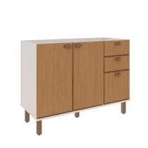 Balcão de Cozinha 120cm100% MDF com 2 Portas e 3 Gavetas