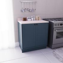 Balcão de Cozinha 2 Portas 100% MDF 80cm sem Tampo Sevilha Herval Azul/Órion Balcão de Cozinha 2 Portas 100% MDF 80cm sem Tampo Sevilha Herval Azul/Órion