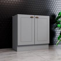 Balcão De Cozinha 2 Portas 80 Cm Amy Casa 812 Cinza