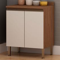 Balcão de Cozinha 2 Portas Ebano Fosco/Off White Fosco 1304m - Genialflex