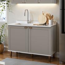 Balcão de Cozinha 2 Portas Provençal 100% MDF sem Tampo 120cm Iluminata Balcão de Cozinha 2 Portas Provençal 100% MDF sem Tampo 120cm Iluminata