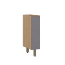 Balcão De Cozinha 20cm 1 Porta Sem Tampo Slim Luciane Móveis Freijó/cinza Puro