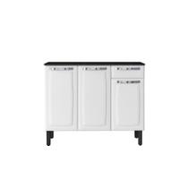 Balcão de Cozinha 3 Portas 1 Gaveta Itatiaia Rose de Aço 105cm Branco