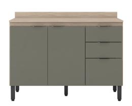 Balcão de Cozinha 3 Portas 120 cm Firenze Avena Touch 93241 Demóbile