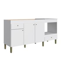 Balcão de Cozinha 3 Portas 2 Gavetas 1,80m BM06 Branco