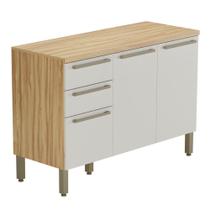 Balcão de Cozinha 3 Portas 2 Gavetas Amêndoa/Off White Napoli Prime Móveis Rio Doce Balcão de Cozinha 3 Portas 2 Gavetas Amêndoa/Off White Napoli Prime Móveis Rio Doce