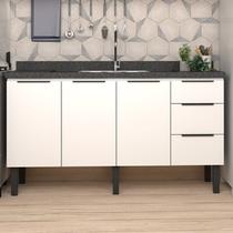 Balcão de Cozinha 3 Portas 3 Gavetas 153cm Júpiter Branco Balcão de Cozinha 3 Portas 3 Gavetas 153cm Júpiter Branco
