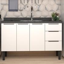 Balcão de Cozinha 3 Portas 3 Gavetas Júpiter Branco Balcão de Cozinha 3 Portas 3 Gavetas Júpiter Branco