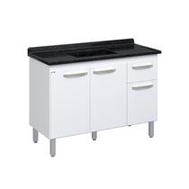 Balcão de Cozinha 3 Portas e 1 Gaveta 116,2cm Branco Balcão de Cozinha 3 Portas e 1 Gaveta 116,2cm Branco