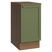 Balcão De Cozinha 40 Cm 1 Porta Rustic/verde Vik Madesa