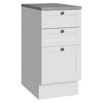 Balcão de Cozinha 40 cm 3 Gavetas Branco Vik Madesa