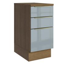 Balcão De Cozinha 40 Cm 3 Gavetas Rustic/cinza Lux Madesa Rustic/cinza