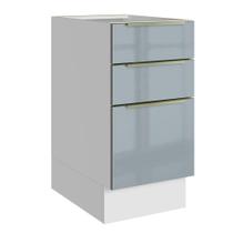 Balcão de Cozinha 40 cm 3 Gavetas (Sem Tampo) Branco/Cinza Lux Madesa