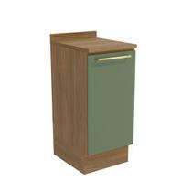 Balcão de Cozinha 40 Cm Isabel 1 Porta Nogueira/Verde - Kappesberg