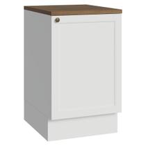 Balcão De Cozinha 50cm 1 Porta Bbr Vik Madesa Branco/rustic Balcão De Cozinha 50cm 1 Porta Bbr Vik Madesa Branco/rustic