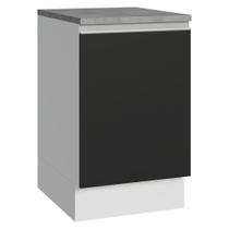 Balcão De Cozinha 50cm 1 Porta Bp Glamy Madesa Branco/preto Balcão De Cozinha 50cm 1 Porta Bp Glamy Madesa Branco/preto
