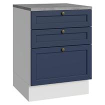 Balcão de Cozinha 60 cm 3 Gavetas Vik Madesa