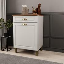 Balcão de Cozinha 60cm 1 Porta 1 Gaveta Roma Branco Balcão de Cozinha 60cm 1 Porta 1 Gaveta Roma Branco