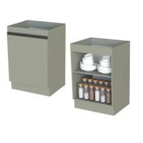 Balcão de Cozinha 60Cm 1 Porta Multiuso Dispensa Compacto Balcão de Cozinha 60Cm 1 Porta Multiuso Dispensa Compacto