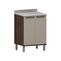 Balcão de Cozinha 60cm 2 Portas e com Tampo Luna Luciane Móveis