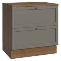 Balcão De Cozinha 80 Cm 2 Gavetas Rustic/cinza Vik Madesa Balcão De Cozinha 80 Cm 2 Gavetas Rustic/cinza Vik Madesa