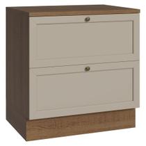 Balcão de Cozinha 80 cm 2 Gavetas Rustic/Crema Vik Madesa Balcão de Cozinha 80 cm 2 Gavetas Rustic/Crema Vik Madesa