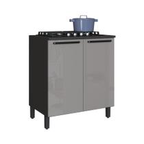 Balcão de Cozinha 80 Cm Diamante 2 Portas Chumbo/Titanio - Indékes Balcão de Cozinha 80 Cm Diamante 2 Portas Chumbo/Titanio - Indékes
