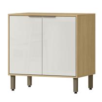 Balcão de Cozinha 80 Cm Glória 2 Portas Castanho/Off White - Mx Móveis