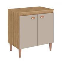 Balcão de Cozinha 80 Cm Marti 2 Portas Mel/Fendi - Fellicci