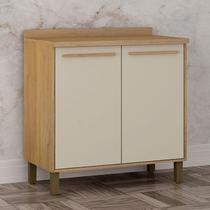 Balcão de Cozinha 800 2 Portas Ambiente Salvador Cinamomo Off White - Valdemóveis Balcão de Cozinha 800 2 Portas Ambiente Salvador Cinamomo Off White - Valdemóveis