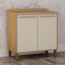 Balcão De Cozinha 800 2 Portas Ambiente Salvador Cinamomo Off White - Valdemóveis Balcão De Cozinha 800 2 Portas Ambiente Salvador Cinamomo Off White - Valdemóveis