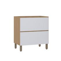 Balcão De Cozinha 80cm 1 Porta E 1 Gaveta Sem Tampo Slim Luc Freijó/cinza Cristal