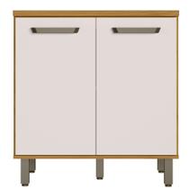 Balcão de Cozinha 80cm 2 Portas com Tampo Criare Freijó/Off Acetinado - Poliman
